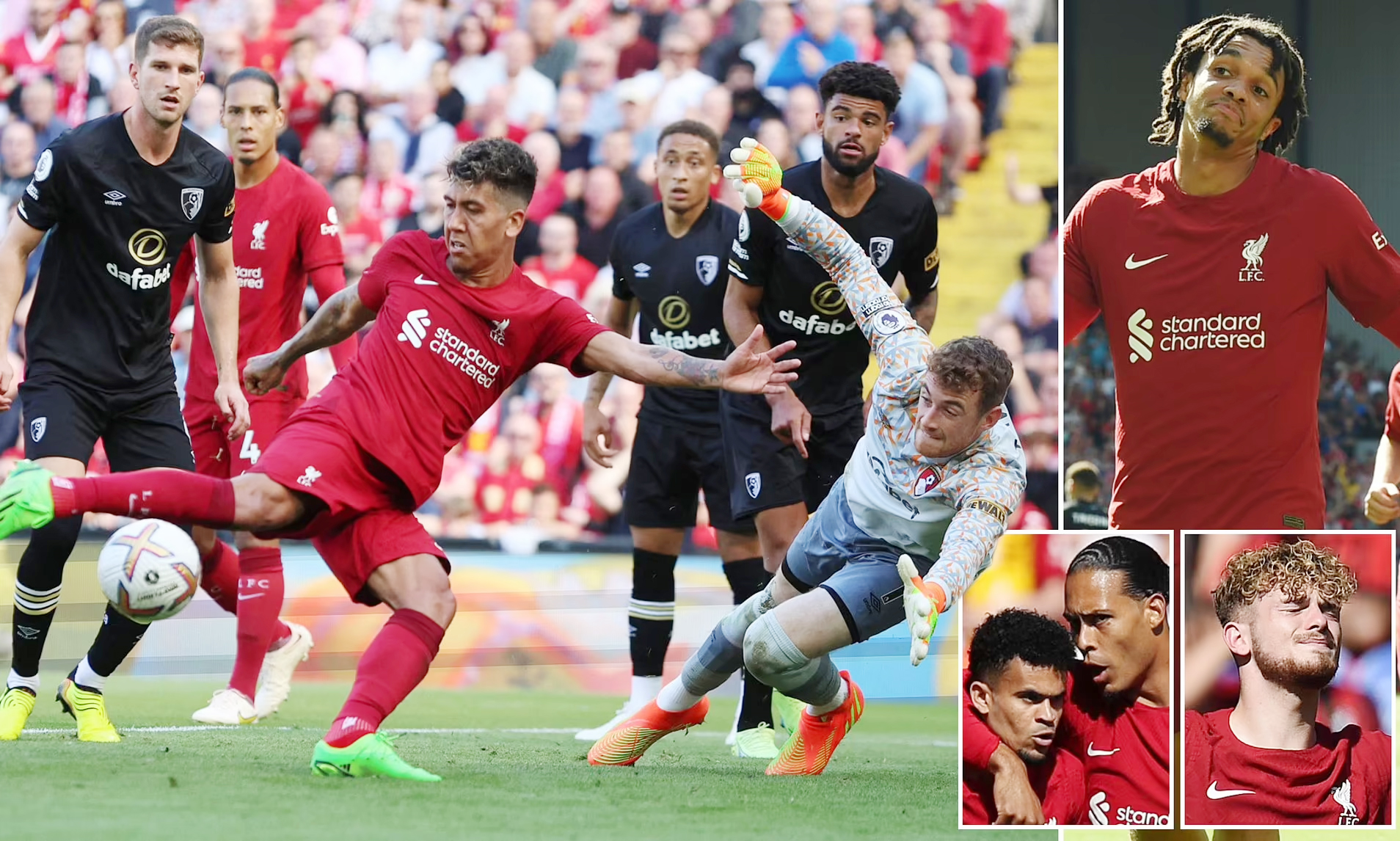 Liverpool “hủy diệt” Bournemouth, Man City thắng ngược Crystal Palace

